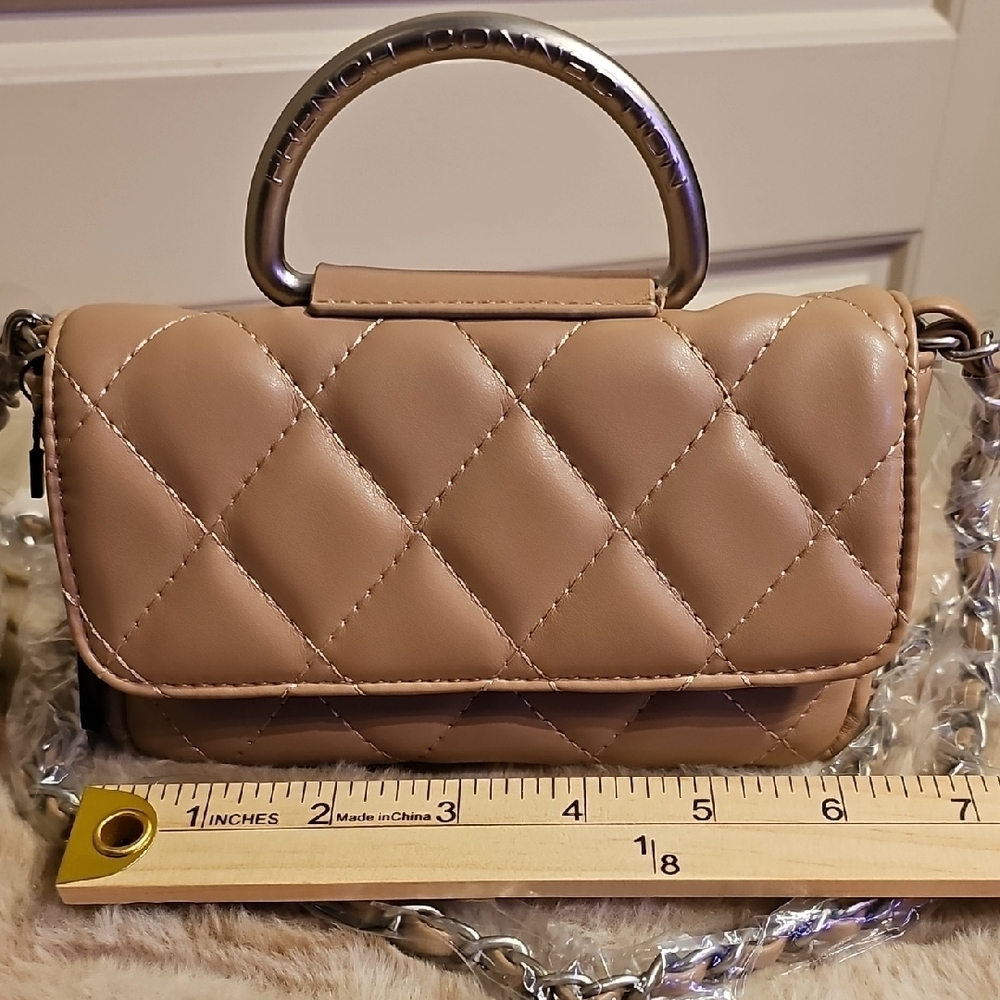 French Connection Beige Quilted Mini Bag - Picture 4 of 13